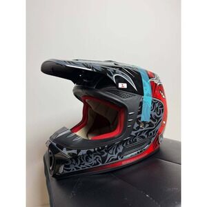 HJC CL-X5 El Diablo Motocross Helmet Red Black Tribal Graphic Full Face Size L